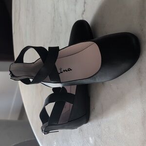 Big girls Nina Black Kids Flat Holiday Dress Shoes